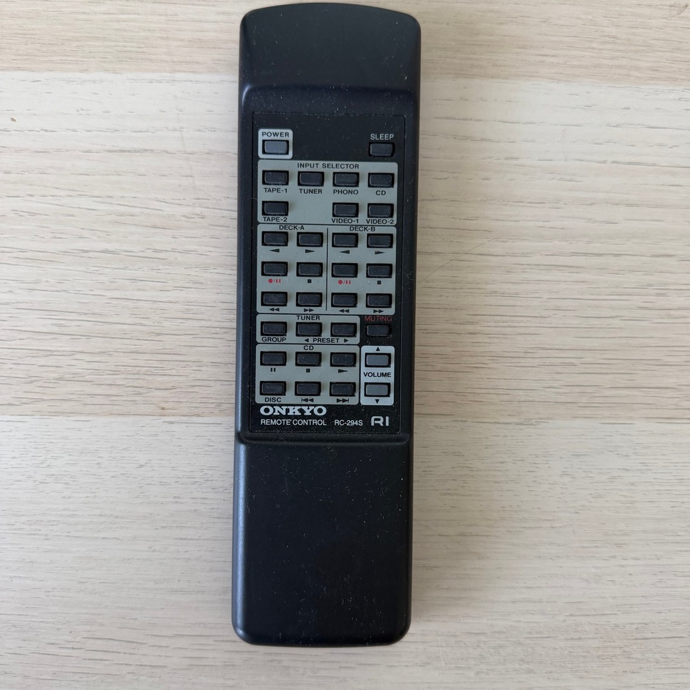 Onkyo RC-294S Remote Control RI for Audio Systems Tuner CD Tape Phono Black